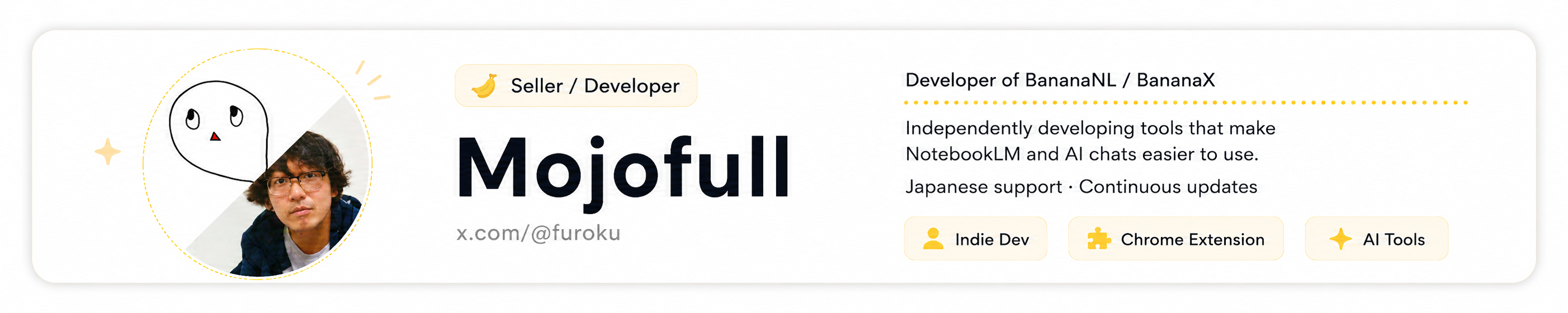 Seller and developer profile for Mojofull, developer of BananaNL and BananaX