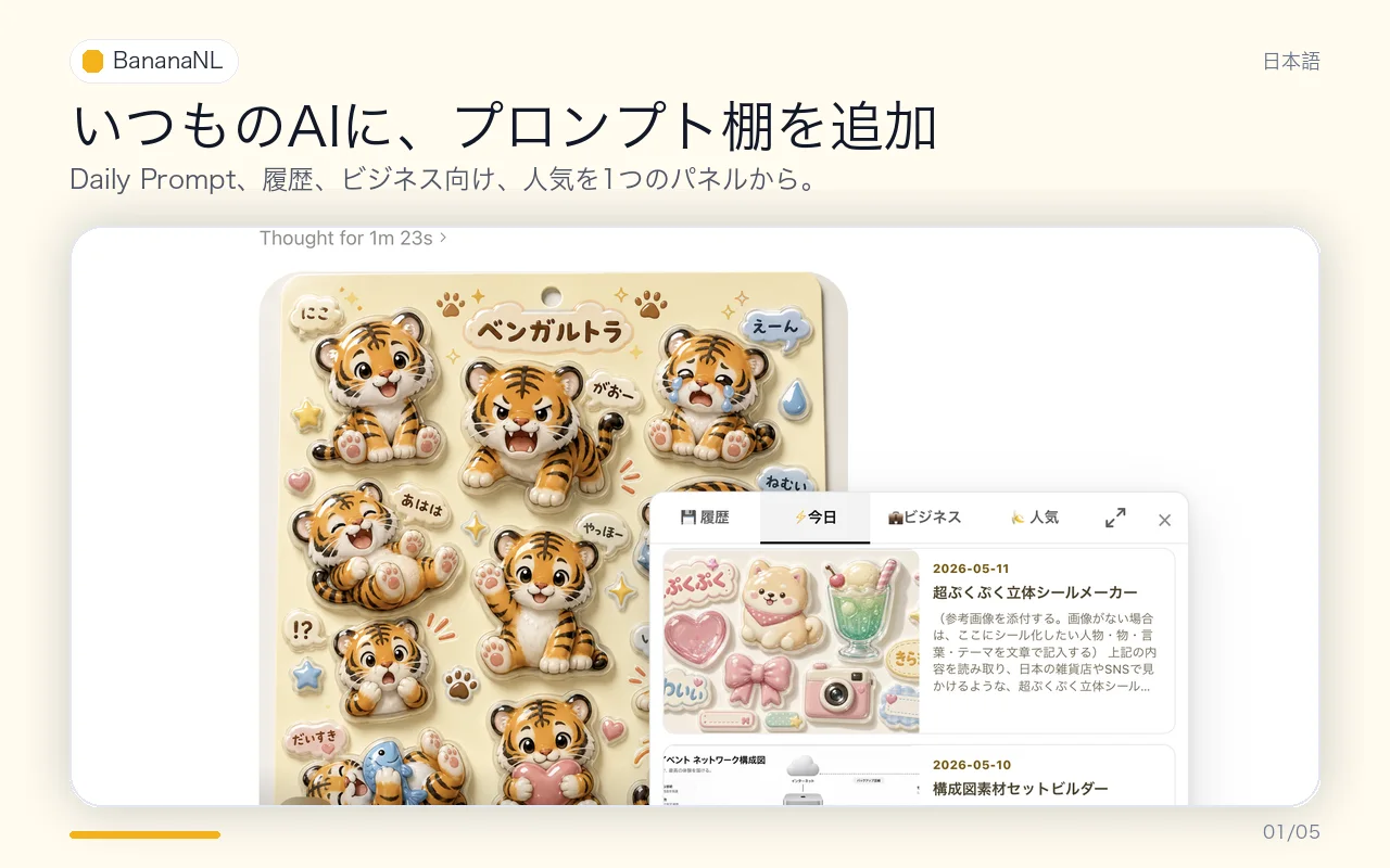 BananaNLのAI Chat連携の概要画面